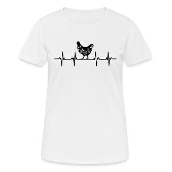 Poule Coq Oeufs Oeufs Poussins Poulailler Stall Poulet Poulet - T-shirt respirant Femme - blanc - Devant - AI Model Female 172 dark (172cm)