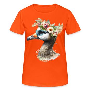 Hübsche Gans - Frauen T-Shirt atmungsaktiv - Neonorange - Vorne - AI Model Female 172 dark (172cm)