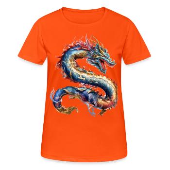 Asian dragon - Women's Breathable T-Shirt - neon orange - Front - AI Model Female 172 dark (172cm)