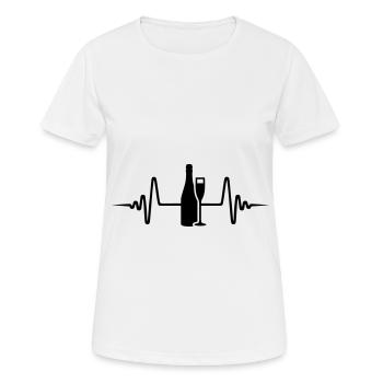 Rotwein Puls - Frauen T-Shirt atmungsaktiv - Weiß - Vorne - AI Model Female 172 dark (172cm)
