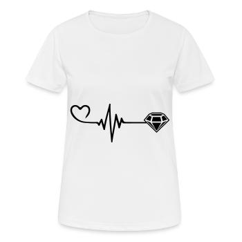 Diamond Pulse Heart Love - Women's Breathable T-Shirt - white - Front - AI Model Female 172 dark (172cm)