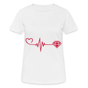 Diamond Pulse Heart Love - Women's Breathable T-Shirt - white - Front - AI Model Female 172 dark (172cm)