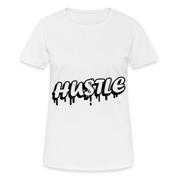 Hustle Quote - Frauen T-Shirt atmungsaktiv - Weiß - Vorne - AI Model Female 172 dark (172cm)