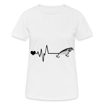 Angelhaken Puls - Frauen T-Shirt atmungsaktiv - Weiß - Vorne - AI Model Female 172 dark (172cm)