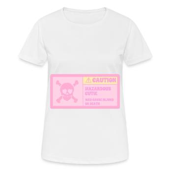 Beware, cute girl - Women's Breathable T-Shirt - white - Front - AI Model Female 172 dark (172cm)