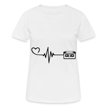 Cassette Pulse Heart Love - Women's Breathable T-Shirt - white - Front - AI Model Female 172 dark (172cm)