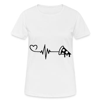 Pizza Puls Herz Liebe - Frauen T-Shirt atmungsaktiv - Weiß - Vorne - AI Model Female 172 dark (172cm)