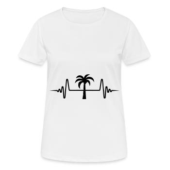 palm pulse - Women's Breathable T-Shirt - white - Front - AI Model Female 172 dark (172cm)