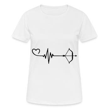 Arc et flèche Love Pulse Heart - T-shirt respirant Femme - blanc - Devant - AI Model Female 172 dark (172cm)