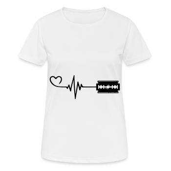 Razor Blade Pulse Heart Love - Women's Breathable T-Shirt - white - Front - AI Model Female 172 dark (172cm)
