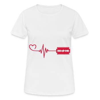 Razor Blade Pulse Heart Love - Women's Breathable T-Shirt - white - Front - AI Model Female 172 dark (172cm)