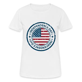 Drapeau Amérique - T-shirt respirant Femme - blanc - Devant - AI Model Female 172 dark (172cm)