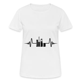 Make Up Kosmetik Puls - Frauen T-Shirt atmungsaktiv - Weiß - Vorne - AI Model Female 172 dark (172cm)
