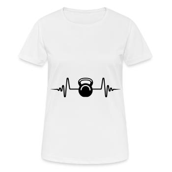Impulsion de poids d’haltère - T-shirt respirant Femme - blanc - Devant - AI Model Female 172 dark (172cm)