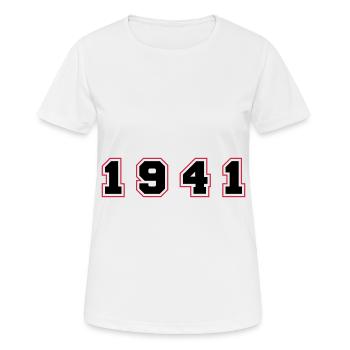 1941 Jahr Zahl - Frauen T-Shirt atmungsaktiv - Weiß - Vorne - AI Model Female 172 dark (172cm)
