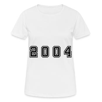 2004 Jahr Zahl - Frauen T-Shirt atmungsaktiv - Weiß - Vorne - AI Model Female 172 dark (172cm)