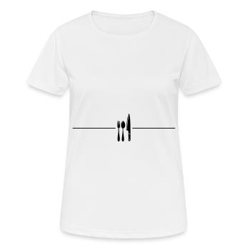 Fork Cutlery - Women's Breathable T-Shirt - white - Front - AI Model Female 172 dark (172cm)