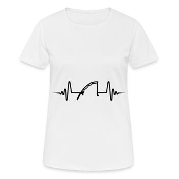 Canne à pêche pulse - T-shirt respirant Femme - blanc - Devant - AI Model Female 172 dark (172cm)