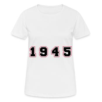 Numéro de l’année 1945 - T-shirt respirant Femme - blanc - Devant - AI Model Female 172 dark (172cm)