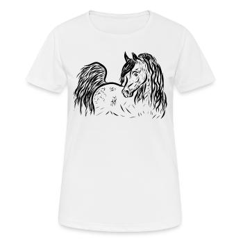 Araber Pferd - Frauen T-Shirt atmungsaktiv - Weiß - Vorne - AI Model Female 172 dark (172cm)