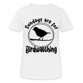 Les dimanches sont pour les cadeaux d’observation des oiseaux - T-shirt respirant Femme - blanc - Devant - AI Model Female 172 dark (172cm)