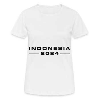 Indonesia 2024 - Frauen T-Shirt atmungsaktiv - Weiß - Vorne - AI Model Female 172 dark (172cm)