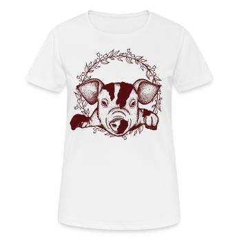 Schwein - Frauen T-Shirt atmungsaktiv - Weiß - Vorne - AI Model Female 172 dark (172cm)