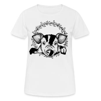 Schwein - Frauen T-Shirt atmungsaktiv - Weiß - Vorne - AI Model Female 172 dark (172cm)