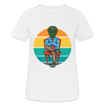 Reptiloid lézards Conspiration extraterrestre - T-shirt respirant Femme - blanc - Devant - AI Model Female 172 dark (172cm)