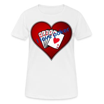 J’adore le poker - T-shirt respirant Femme - blanc - Devant - AI Model Female 172 dark (172cm)