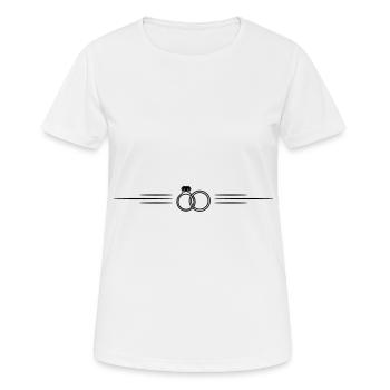 Bagues de ligne d’alliances - T-shirt respirant Femme - blanc - Devant - AI Model Female 172 dark (172cm)