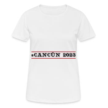 Cancun 2023 - Frauen T-Shirt atmungsaktiv - Weiß - Vorne - AI Model Female 172 dark (172cm)