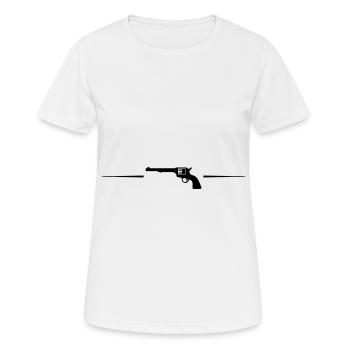 weapon pistol line - Women's Breathable T-Shirt - white - Front - AI Model Female 172 dark (172cm)