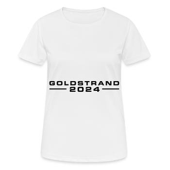 Goldstrand 2024 - Frauen T-Shirt atmungsaktiv - Weiß - Vorne - AI Model Female 172 dark (172cm)