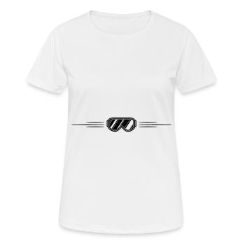 Skibrille Linie - Frauen T-Shirt atmungsaktiv - Weiß - Vorne - AI Model Female 172 dark (172cm)