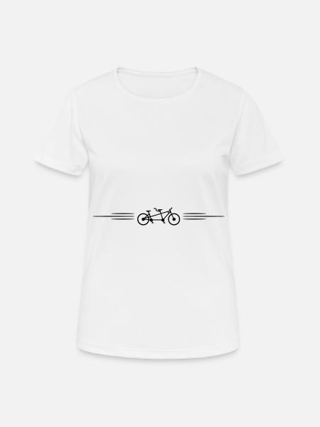Fahrrad tandem linie - Frauen T-Shirt atmungsaktiv - Weiß