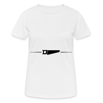 Ligne d’icône de scie - T-shirt respirant Femme - blanc - Devant - AI Model Female 172 dark (172cm)