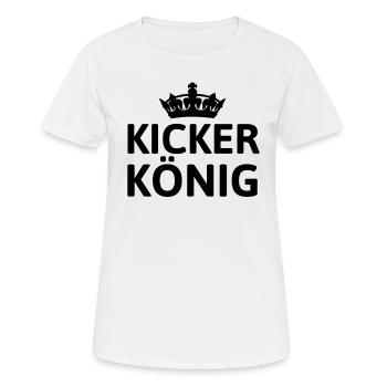 KICKER KÖNIG - Frauen T-Shirt atmungsaktiv - Weiß - Vorne - AI Model Female 172 dark (172cm)