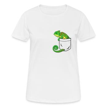 Chameleon Reptil Geschenk - Frauen T-Shirt atmungsaktiv - Weiß - Vorne - AI Model Female 172 dark (172cm)