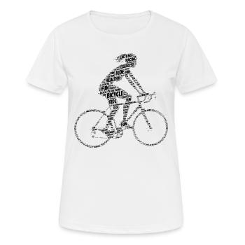 Bicycle - Typography - Women's Breathable T-Shirt - white - Front - AI Model Female 172 dark (172cm)