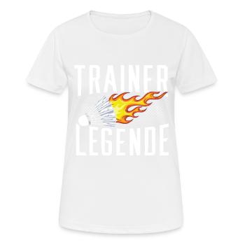 Trainer Legende Badminton Federball - Frauen T-Shirt atmungsaktiv - Weiß - Vorne - AI Model Female 172 dark (172cm)