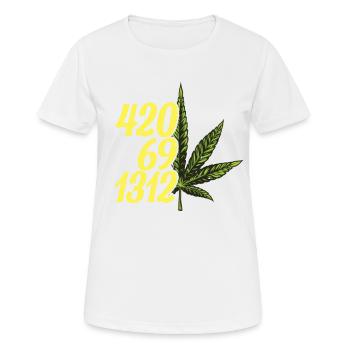 420 Cannabis Culture Kiffer Weed - T-shirt respirant Femme - blanc - Devant - AI Model Female 172 dark (172cm)