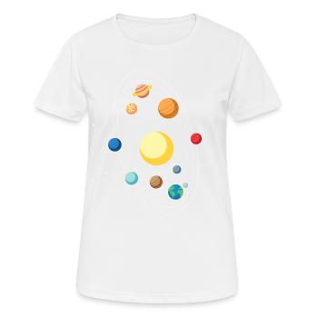 NASA Sonnensystem Klassisch Weltraum Geschenkidee - Frauen T-Shirt atmungsaktiv - Weiß - Vorne - AI Model Female 172 dark (172cm)