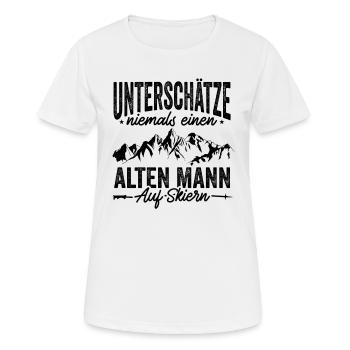Unterschätze Niemals Einen Alten Mann Aus Skiern - Frauen T-Shirt atmungsaktiv - Weiß - Vorne - AI Model Female 172 dark (172cm)