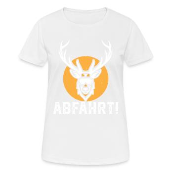 Abfahrt Hirsch Party Skiurlaub Geschenkidee Ski - Frauen T-Shirt atmungsaktiv - Weiß - Vorne - AI Model Female 172 dark (172cm)