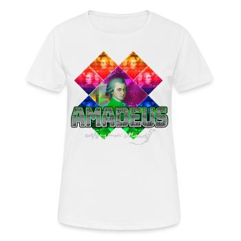 Mozart Pop Art | Wolfgang Amadeus Mozart Cadeau - T-shirt respirant Femme - blanc - Devant - AI Model Female 172 dark (172cm)
