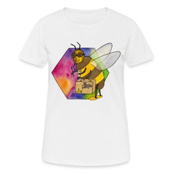 nieliche Biene HIVE - Frauen T-Shirt atmungsaktiv - Weiß - Vorne - AI Model Female 172 dark (172cm)