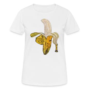 banane partiellement pelée fruit fruité sain - T-shirt respirant Femme - blanc - Devant - AI Model Female 172 dark (172cm)