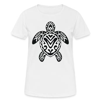 Eine Meeresschildkröte in Schwarz-Weiß - Frauen T-Shirt atmungsaktiv - Weiß - Vorne - AI Model Female 172 dark (172cm)