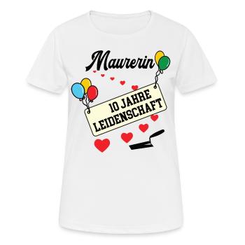 Maurerin 10 jähriges Jubiläum Betonbau 10 Jubi - Frauen T-Shirt atmungsaktiv - Weiß - Vorne - AI Model Female 172 dark (172cm)